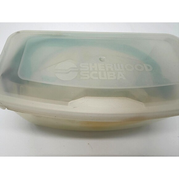 Sherwood Scuba Magnum Ex Purge Diving Mask Teal Silicone Hard Storage Case New - Picture 3 of 8